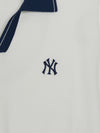 MLB Varsity Tuck Texture Open Collar Short Sleeve Knit Pullover