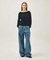 Marithé François Girbaud W Low-Waist Tuck Wide Denim Pants