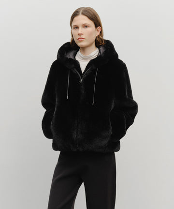Marithé François Girbaud Women's Hooded Faux Fur Jacket