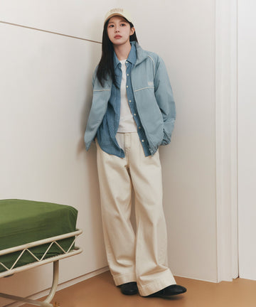 Marithé François Girbaud W Low-Waist Tuck Wide Denim Pants