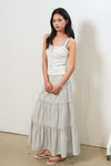 General Idea WOMAN Shirring Tiered Long Skirt