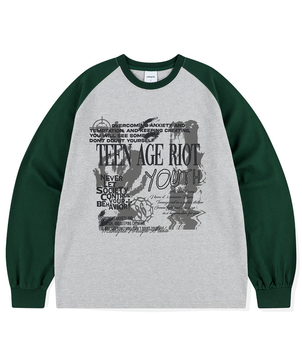 Mahagrid Youth Raglan Long Sleeve Tee