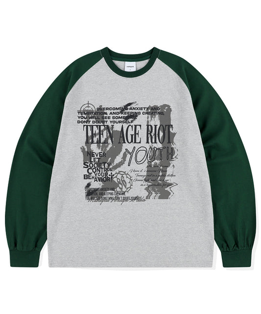 Mahagrid Youth Raglan Long Sleeve Tee