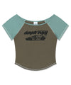 Mahagrid Off Shoulder Raglan Tee