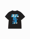 ADLV Woman Fuzzy Font Dragon Short Sleeve T-Shirt