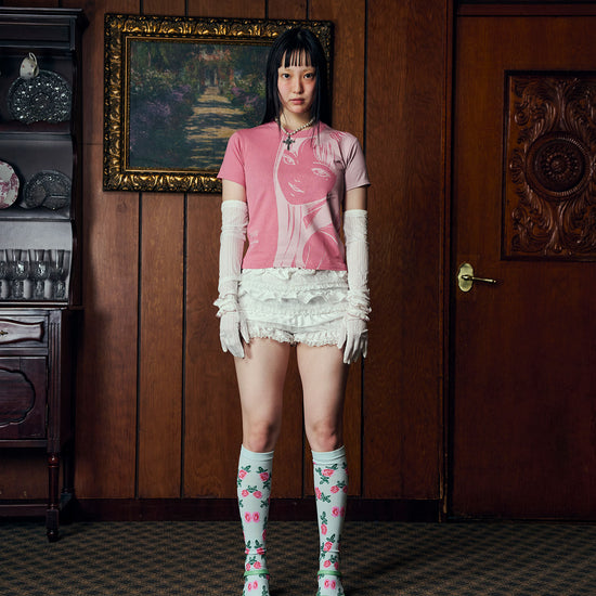 Nice Ghost Club Junji Ito Maniac Tomie Silhouette Mini Tee [Pink]