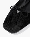 Marithé François Girbaud Women's Ballet Ribbon Velvet Flat Shoes Light Gray
