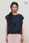 General Idea WOMAN Shirring Sleeveless T-Shirt Blouse