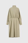 General Idea WOMAN High Neck Zip-Up Wrap Dress [BEIGE]