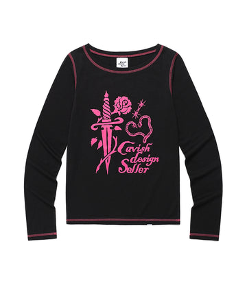 Cavish W ROSE LS TEE