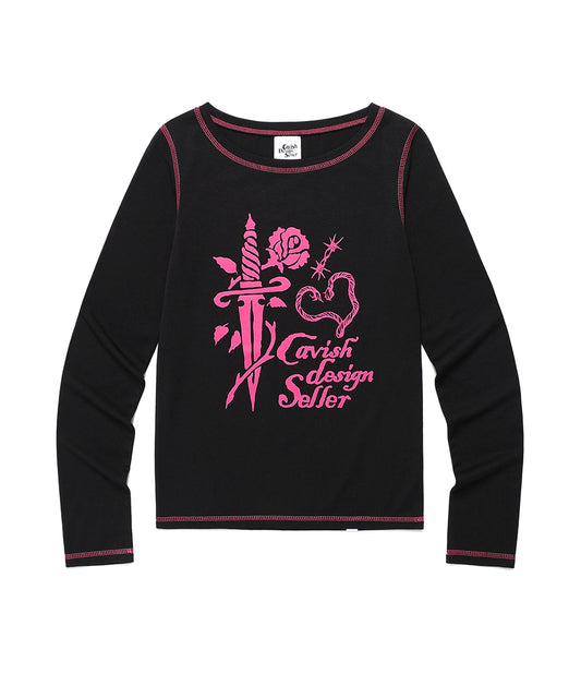 Cavish W ROSE LS TEE