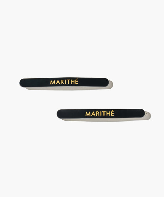 Marithé François Girbaud Regular Logo Slim Hair Pin 2 Pack Brown