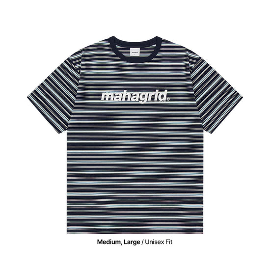 Mahagrid Stripe Basic Logo Tee