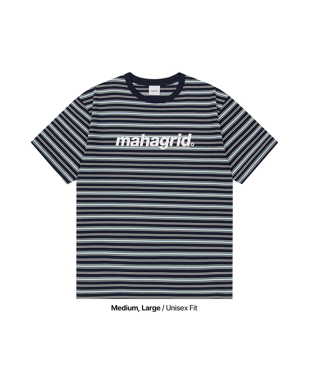 Mahagrid Stripe Basic Logo Tee