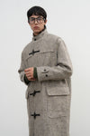 General Idea MAN Herringbone High-Neck Duffle Coat [BEIGE]