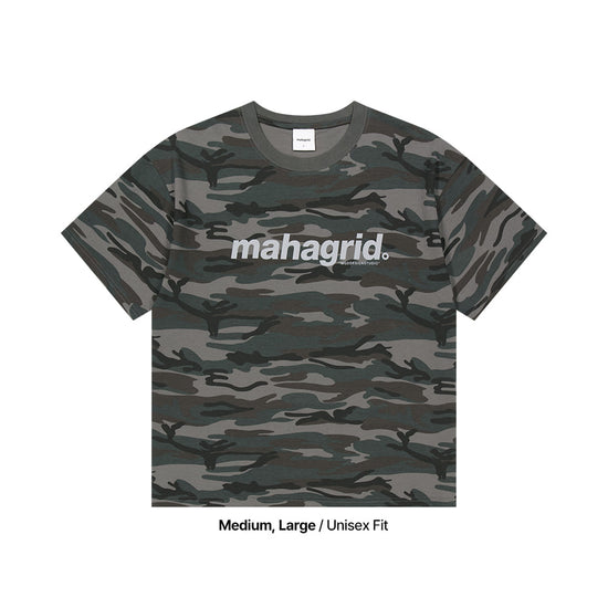 Mahagrid Camo Pattern Basic Logo Crop Tee