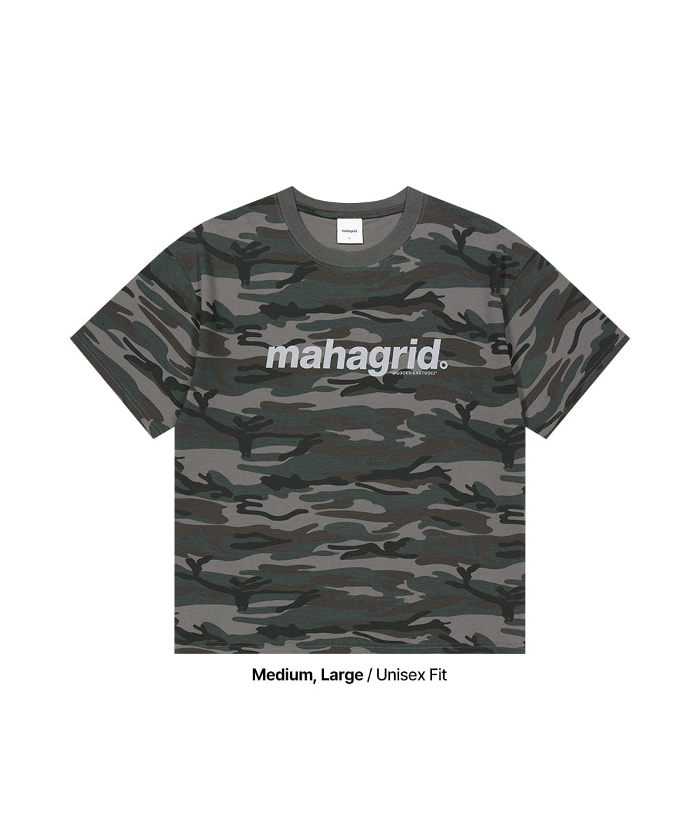 Mahagrid Camo Pattern Basic Logo Crop Tee