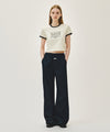 Marithé François Girbaud W CLASSIC LOGO APPLIQUE RINGER CROP TEE ivory