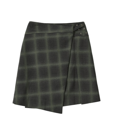 Bitter Cells Jane Check Wrap Skirt