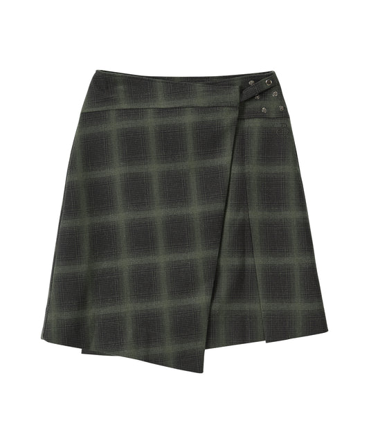 Bitter Cells Jane Check Wrap Skirt