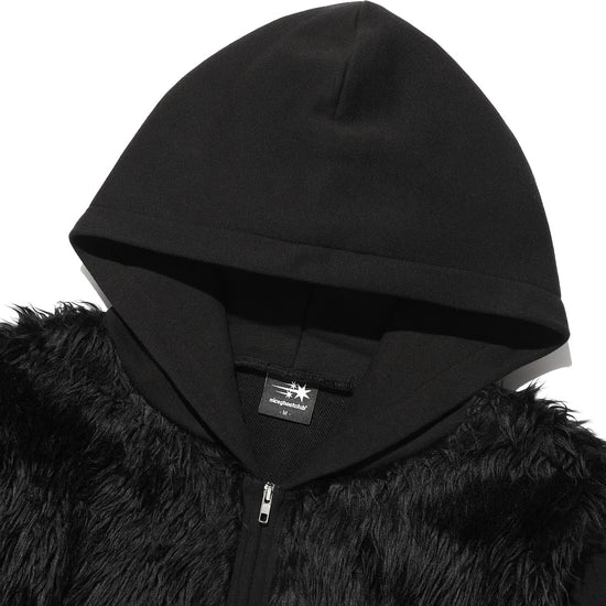 Nice Ghost Club Fur Yeti Zip-Up Hoodie [Black]