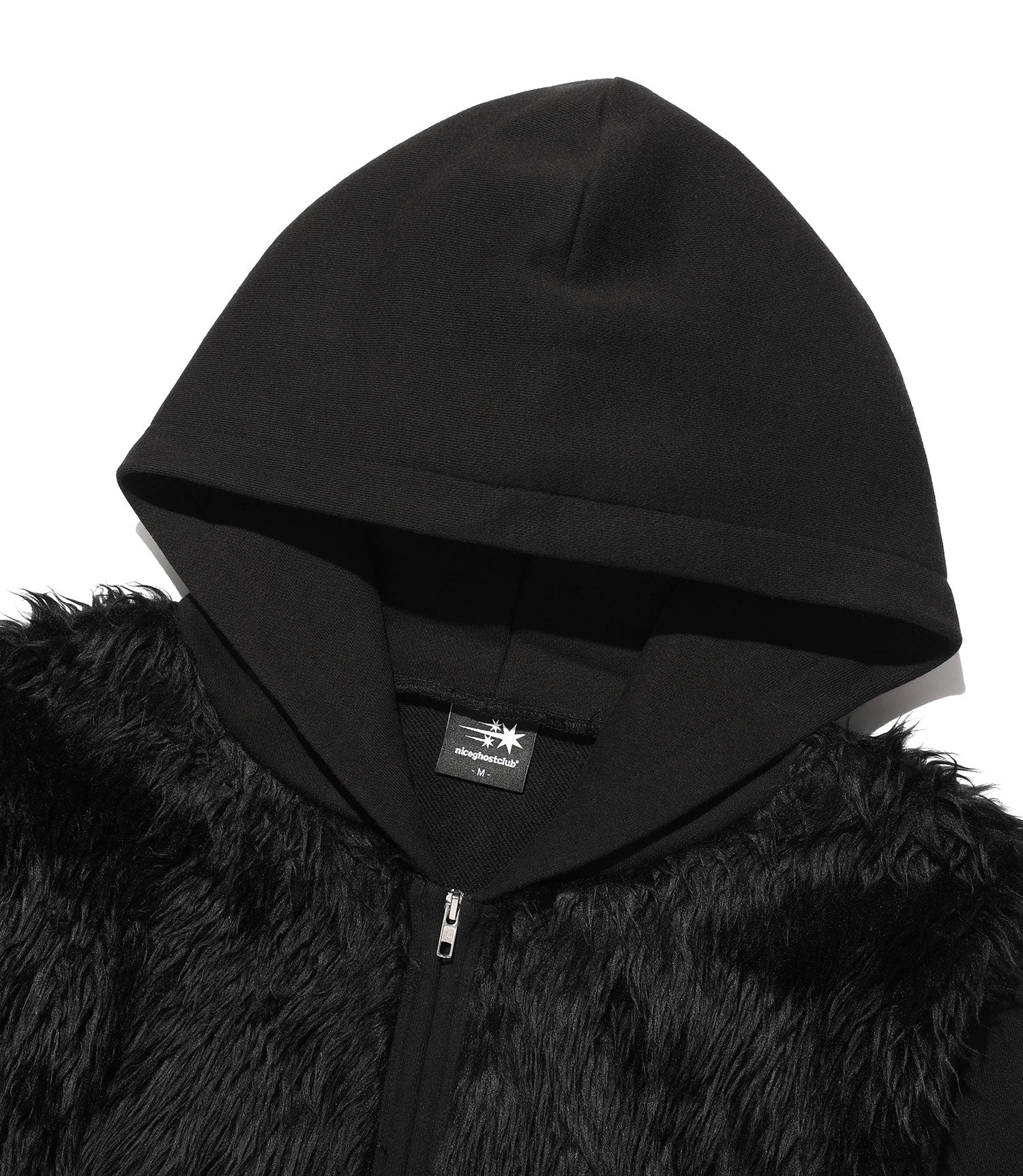 Nice Ghost Club Fur Yeti Zip-Up Hoodie [Black]