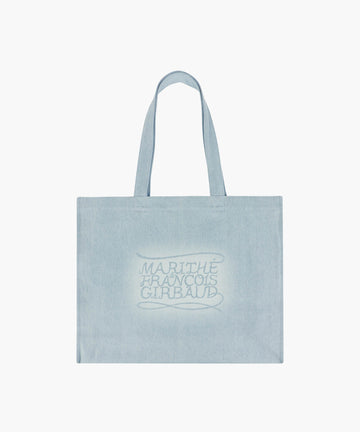 Marithé François Girbaud DRAWING CLASSIC LOGO DENIM ECO BAG light blue