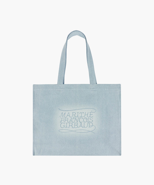 Marithé François Girbaud DRAWING CLASSIC LOGO DENIM ECO BAG light blue