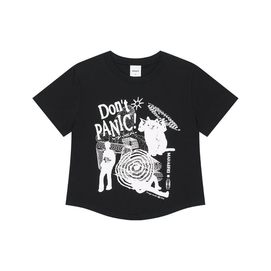 Mahagrid DON'T PANIC ROUND CROP TEE