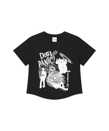 Mahagrid DON'T PANIC ROUND CROP TEE