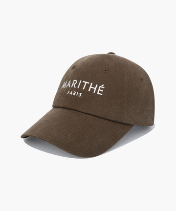Marithé François Girbaud Regular Logo Brushed Cotton Covered Cap Brown