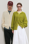 General Idea UNISEX Waffle Bouclé Collar Cardigan