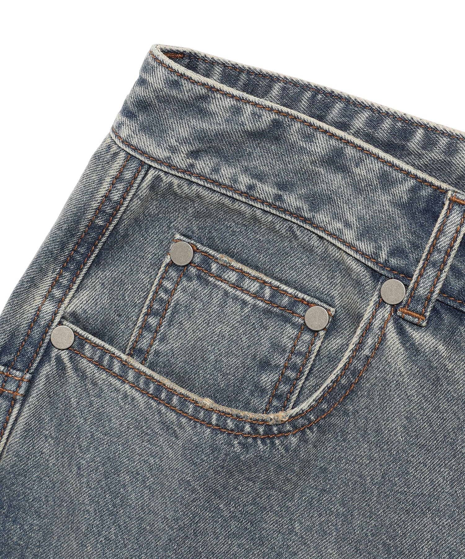 Nice Ghost Club Layered Mesh Denim Shorts