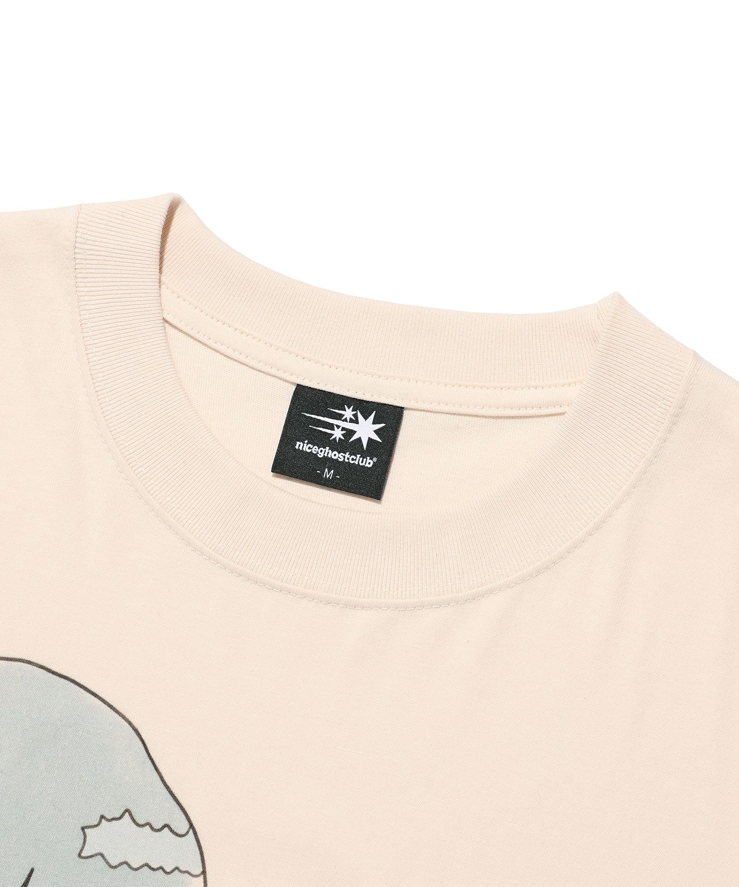 Nice Ghost Club Girl Blowing Symbol Big Tee [Beige]
