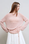General Idea WOMAN Sheer Bouclé Boat Neck Pullover