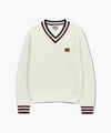 Marithé François Girbaud V Neck Knit Pullover Ivory