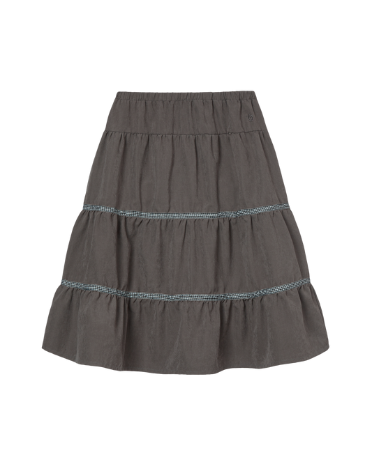 AEAE Check Midi Tiered Skirt