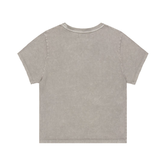 Mahagrid Washed Flag Crop Tee in Beige