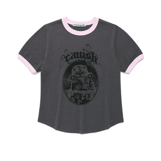 Cavish Women's Invader Ringer Short Sleeve Tee [Charcoal]
