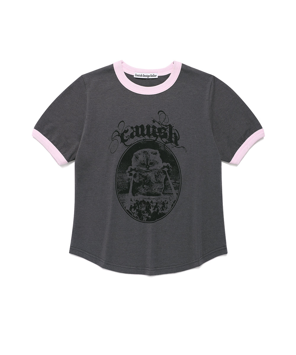 Cavish Women's Invader Ringer Short Sleeve Tee [Charcoal]