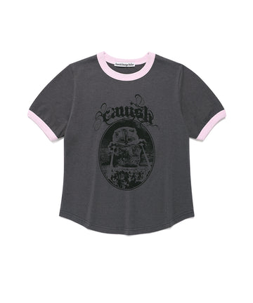 Cavish Women's Invader Ringer Short Sleeve Tee [Charcoal]