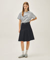 Marithé François Girbaud W DENIM PLEATED MIDI SKIRT indigo
