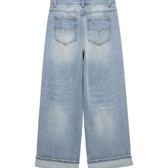 Bitter Cells Harlow Roll Up Denim Pants - Light Blue