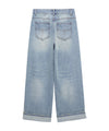 Bitter Cells Harlow Roll Up Denim Pants - Light Blue