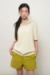 General Idea UNISEX Color-Block Line Collar Cardigan
