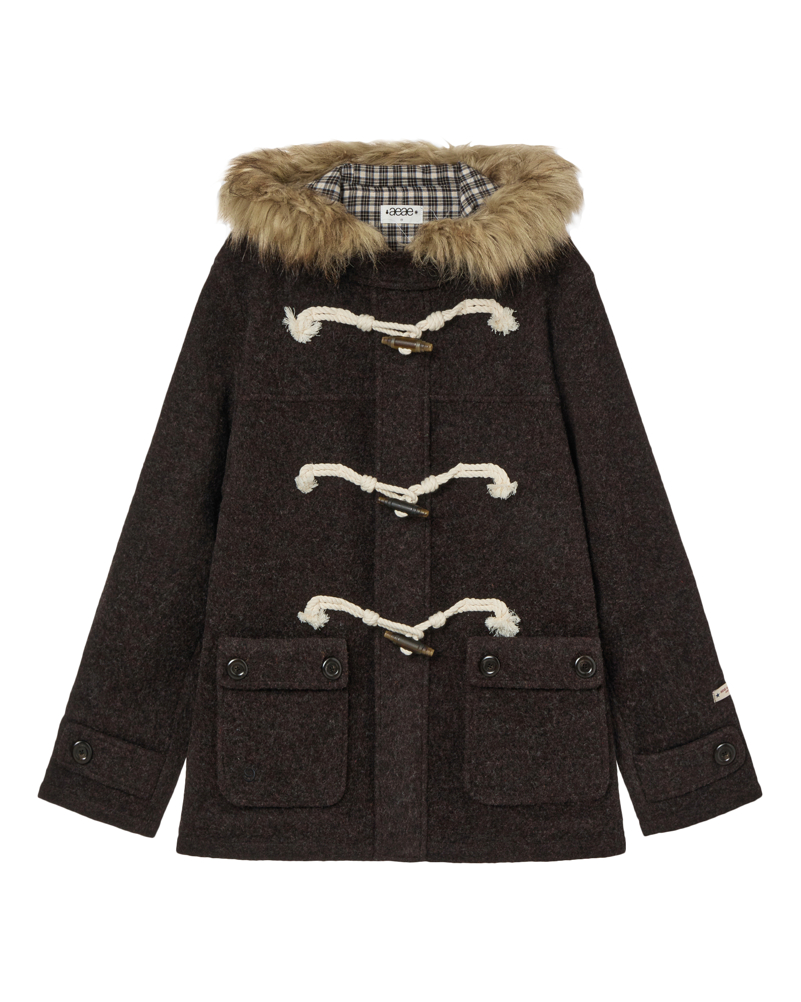 AEAE Fur Hood Duffle Coat