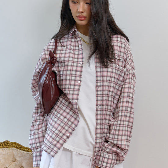 Bitter Cells Oversized Blurry Check Shirt
