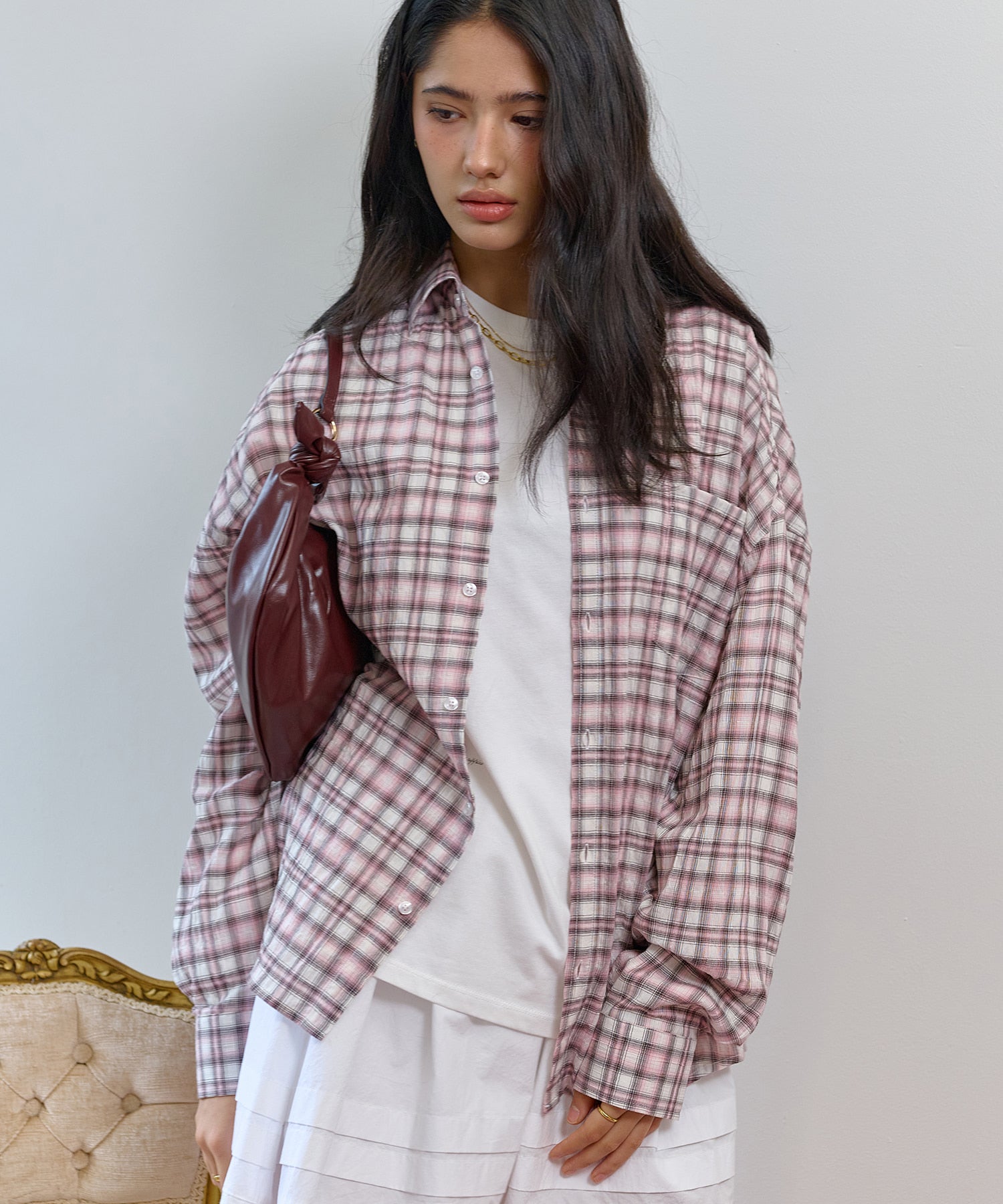 Bitter Cells Oversized Blurry Check Shirt