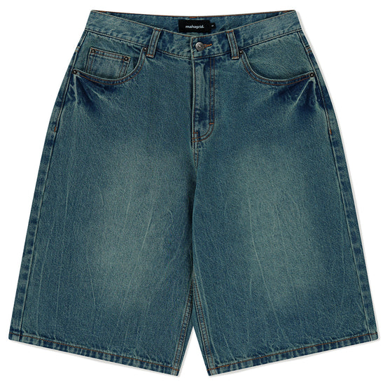 Mahagrid Mud Washing Denim Short