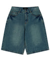 Mahagrid Mud Washing Denim Short